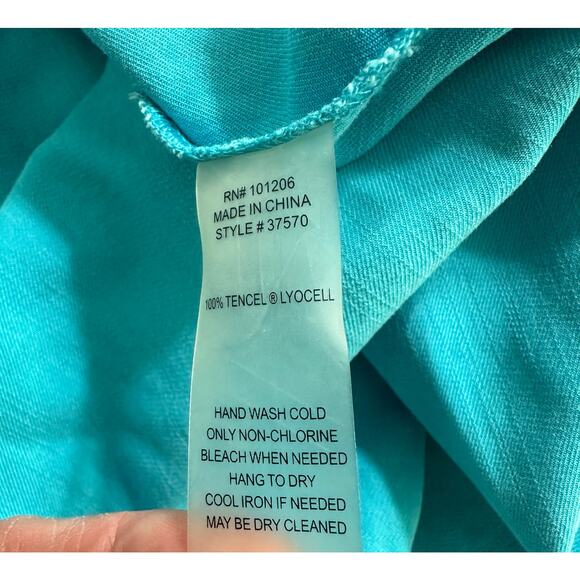 Soft Surroundings Shirt Dress Womens Size PL‎ Blue 100% Tencel Button Up Tunic - Picture 8 of 8